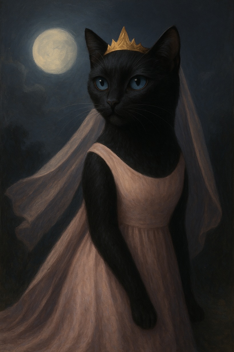 หวังอยู่ — แมวดำในชุดเจ้าสาวใต้แสงจันทร์