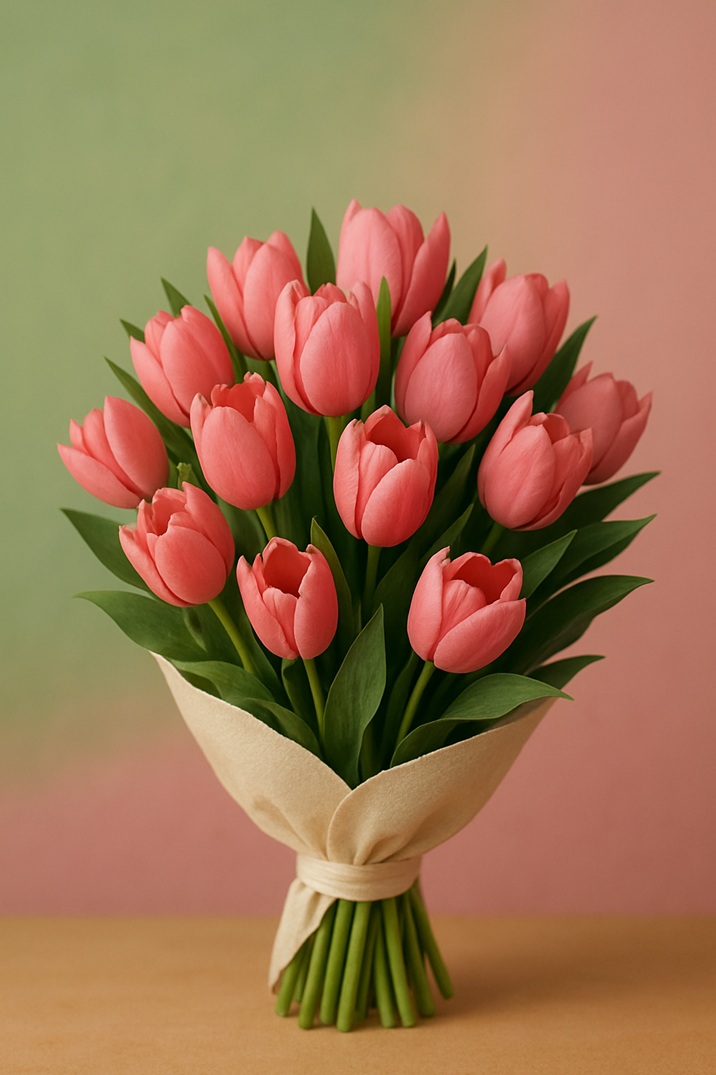 ช่อทิวลิปสีชมพู